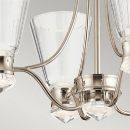 Luminosa Lighting Luminosa Kichler Kayva Integrated Led Multi Arm Pendant Ceiling Light Polished Nickel, 3000K, Ip44 - thumbnail 5