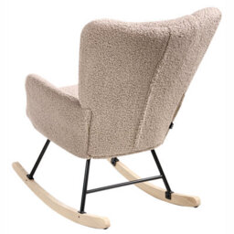 Beliani Rocking Chair Sandve Boucle Taupe - thumbnail 6