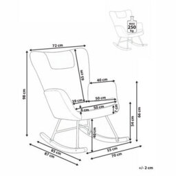 Beliani Rocking Chair Sandve Boucle Taupe - thumbnail 3