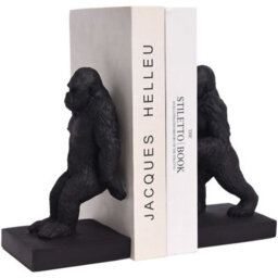 Maison Des Cadeaux Resin Black Gorilla Bookends Shelf Decor - thumbnail 4