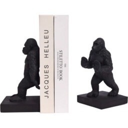 Maison Des Cadeaux Resin Black Gorilla Bookends Shelf Decor - thumbnail 6
