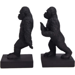Maison Des Cadeaux Resin Black Gorilla Bookends Shelf Decor - thumbnail 2