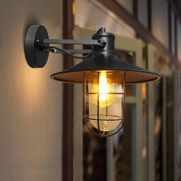 Long Life Lamps Company Vintage Industrial Nautical Fishermans Black Cage Wall Light Lampshade Wd043 - thumbnail 7