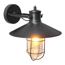 Long Life Lamps Company Vintage Industrial Nautical Fishermans Black Cage Wall Light Lampshade Wd043 - thumbnail 5