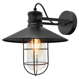Long Life Lamps Company Vintage Industrial Nautical Fishermans Black Cage Wall Light Lampshade Wd043 - thumbnail 1