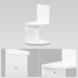 Living And Home 2 Tier White Zigzag Design Wooden Floating Wall Corner Shelf Bookcase - thumbnail 5