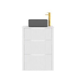 Royal Bathrooms Avenza 600mm Matt White Floor Standing Countertop Bathroom Vanity Unit 3 Drawer With Art Square Basin - thumbnail 6