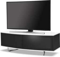 "Centurion Supports Caru Gloss Black And White Beam-Thru Remote Friendly Contemporary ""d"" Shape Design Up To 65"" Tv Cabinet" - thumbnail 3