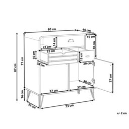 Beliani Retro Sideboard Kyle Light Brown - thumbnail 3