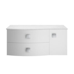 Balterley Gentleshaw Contemporary Wall Hung Vanity Unit With White Marble Worktop, Moon White, 1000mm