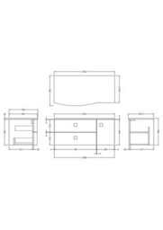 Balterley Gentleshaw Contemporary Wall Hung Vanity Unit With White Marble Worktop, Moon White, 1000mm - thumbnail 2