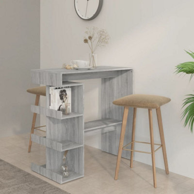 Berkfield Bar Table With Storage Rack Grey Sonoma 100X50X101.5 Cm - image 1