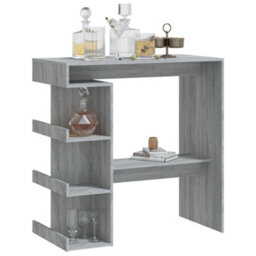 Berkfield Bar Table With Storage Rack Grey Sonoma 100X50X101.5 Cm - thumbnail 4