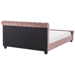 Beliani Bed Velvet Avallon 180 X 200 Cm (Eu Super King) Pink - thumbnail 6
