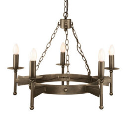 Luminosa Lighting Elstead Cromwell 5 Light Chandelier Old Bronze Finish, E14 - thumbnail 1