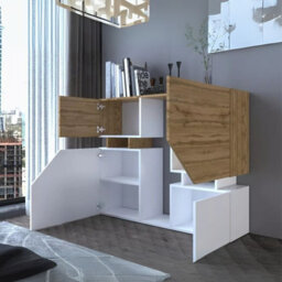 Ceelias K Modern Sideboard Push To Open Cupboard Doors Stylish Storage For Living Room Anthracite Wotan - thumbnail 3