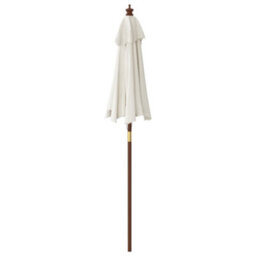Berkfield Garden Parasol With Wooden Pole Sand 196X231 Cm - thumbnail 5