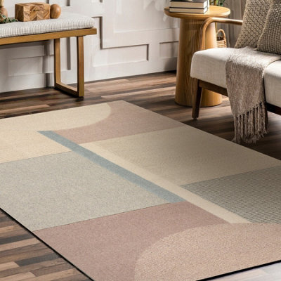 RugsX Flux 461.1.ae990 Wool Carpet Osta - Geometric, Structural, Loft Cream Beige 240X340 Cm - image 1