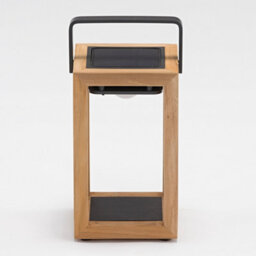 Luxor Table Outdoor And Indoor Solar Lantern In Teak - thumbnail 2