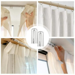 50 Pcs Metal Pinch Pleat Curtain Hooks, Heavy Duty 4 Prong Pleat Hooks, Silver Header Tape Pins For Window Door - thumbnail 6