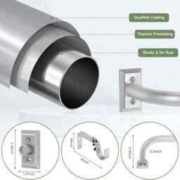 Oxford Homeware Satin Chrome Effect Blackout Curtain Rod Extendable Pole With Metal Curved Finials,(L)1600mm-3000mm (Dia)28mm - thumbnail 3