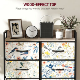 Homcom 8-Drawer Chest Of Drawers, Fabric Dresser, White - thumbnail 5