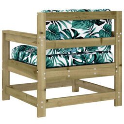 Berkfield Garden Chairs With Cushions 2 Pcs Impregnated Wood Pine - thumbnail 7