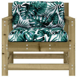 Berkfield Garden Chairs With Cushions 2 Pcs Impregnated Wood Pine - thumbnail 4