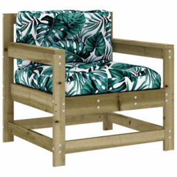 Berkfield Garden Chairs With Cushions 2 Pcs Impregnated Wood Pine - thumbnail 3
