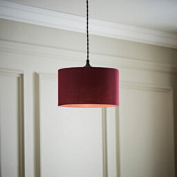 Valuelights Reni Plum Fabric Drum Ceiling Lamp Shade (D)25Cm