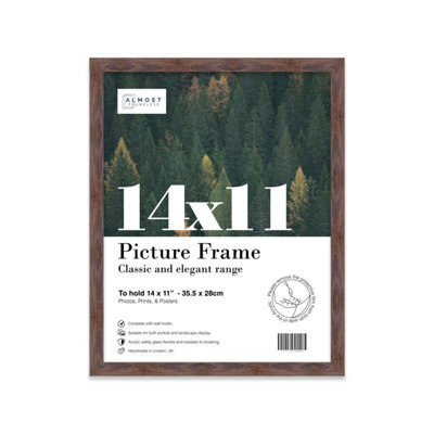14X11 Walnut Picture Frame (35.6 X 27.9Cm) Poster, Photo, Artwork, Gallery Wall Or Print - image 1