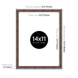 14X11 Walnut Picture Frame (35.6 X 27.9Cm) Poster, Photo, Artwork, Gallery Wall Or Print - thumbnail 3