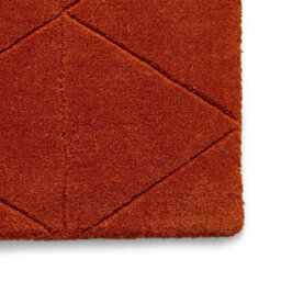 Orange Chequered , Geometric Luxurious , Modern , Plain , Wool Easy To Clean Rug For Bedroom, Living Room - 120Cm X 170Cm - thumbnail 3