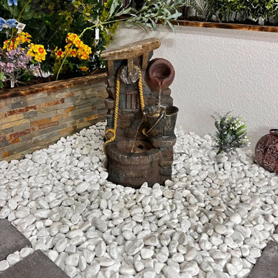 Outdoor Living UK Solar Rustic Jug Traditional Water Feature Without Cover