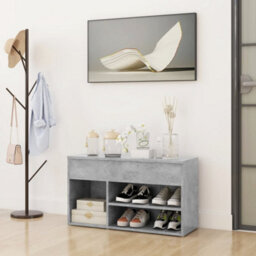 Berkfield Shoe Bench Concrete Grey 80X30X45 Cm Engineered Wood