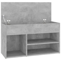 Berkfield Shoe Bench Concrete Grey 80X30X45 Cm Engineered Wood - thumbnail 7