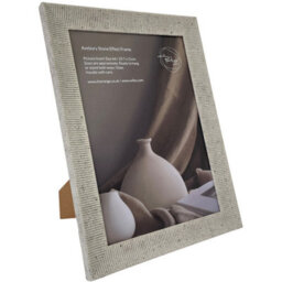 Deenz Set Of 2 Avebury Stone Effect Photo Frame A4 Ribbed Pattern Neutral Wall Mount & Standing Contemporary Coastal 34 X 26 Cm - thumbnail 2