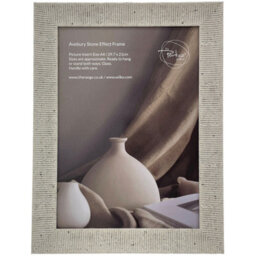 Deenz Set Of 2 Avebury Stone Effect Photo Frame A4 Ribbed Pattern Neutral Wall Mount & Standing Contemporary Coastal 34 X 26 Cm - thumbnail 1