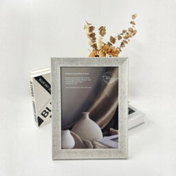 Deenz Set Of 2 Avebury Stone Effect Photo Frame A4 Ribbed Pattern Neutral Wall Mount & Standing Contemporary Coastal 34 X 26 Cm - thumbnail 4