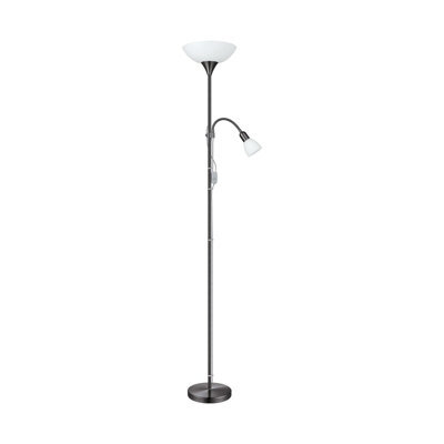 Stylish Adjustable Floor Lamp With Nickel Shade And White Glass Bulbs - image 1