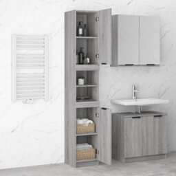 Vidaxl Bathroom Cabinet Grey Sonoma 32X34X188.5 Cm Engineered Wood - thumbnail 4
