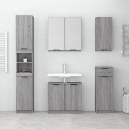 Vidaxl Bathroom Cabinet Grey Sonoma 32X34X188.5 Cm Engineered Wood - thumbnail 3