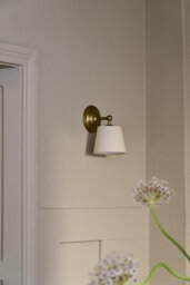 Industville Orlando Empire Wall Light - Light Natural Cotton, Natural Cotton, Brass Wall Holder - thumbnail 2