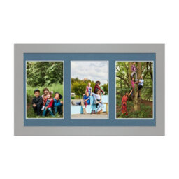 AK Frames 40X20Cm Light Grey Modern Multi Photo Frame With Pompadour Mount - Holds 3 Apertures (3X) 6X4 Photos - thumbnail 1