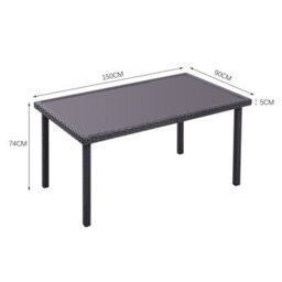 Breeins Outdoor  Black Garden Metal Frame Waterproof Portable Picnic Coffee Table Camping Table - thumbnail 5