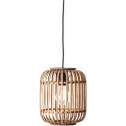Loops Hanging Ceiling Pendant Light - Natural Bamboo Plywood & Matt Black Paint - 10W Led E27 - thumbnail 1