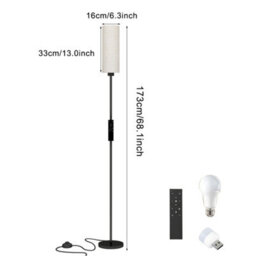 Modern Dimmable Led Floor Lamp With Magnetic Remote & 3 Colour Temperature Settings - 173Cm - thumbnail 2