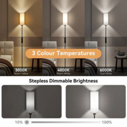 Modern Dimmable Led Floor Lamp With Magnetic Remote & 3 Colour Temperature Settings - 173Cm - thumbnail 6
