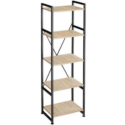 Tectake Bookcase Manchester - 5 Shelves  - Industrial Wood Light, Oak Sonoma - image 1
