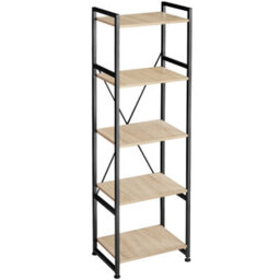 Tectake Bookcase Manchester - 5 Shelves  - Industrial Wood Light, Oak Sonoma - thumbnail 1